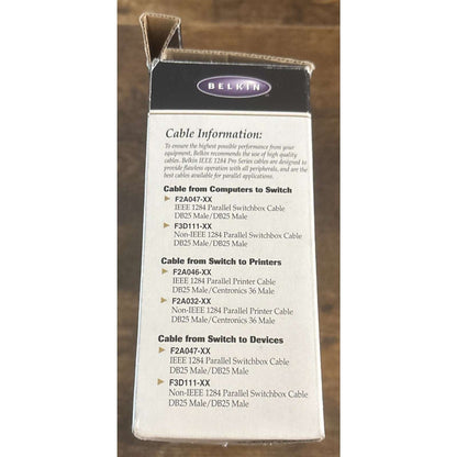Belkin F1U126-KIT Bitronics Data AutoSwitch 4 Parallel Port IEEE 1284 Cable Incl