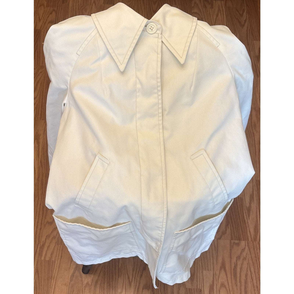 Vintage London Fog Maincoats Size 12 Winter White Trench Coat Caribe Cloth