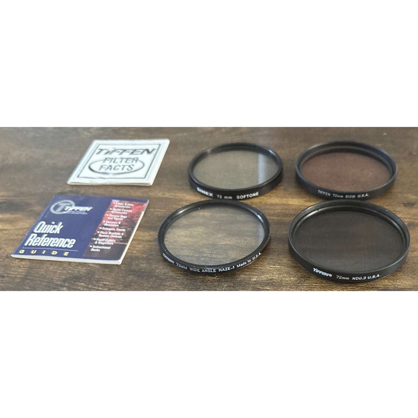 3x Tiffen 72mm Wide Angle Haze 1, ND 0.3, 812 Warming & 1x SINEX SOFTONE Filters