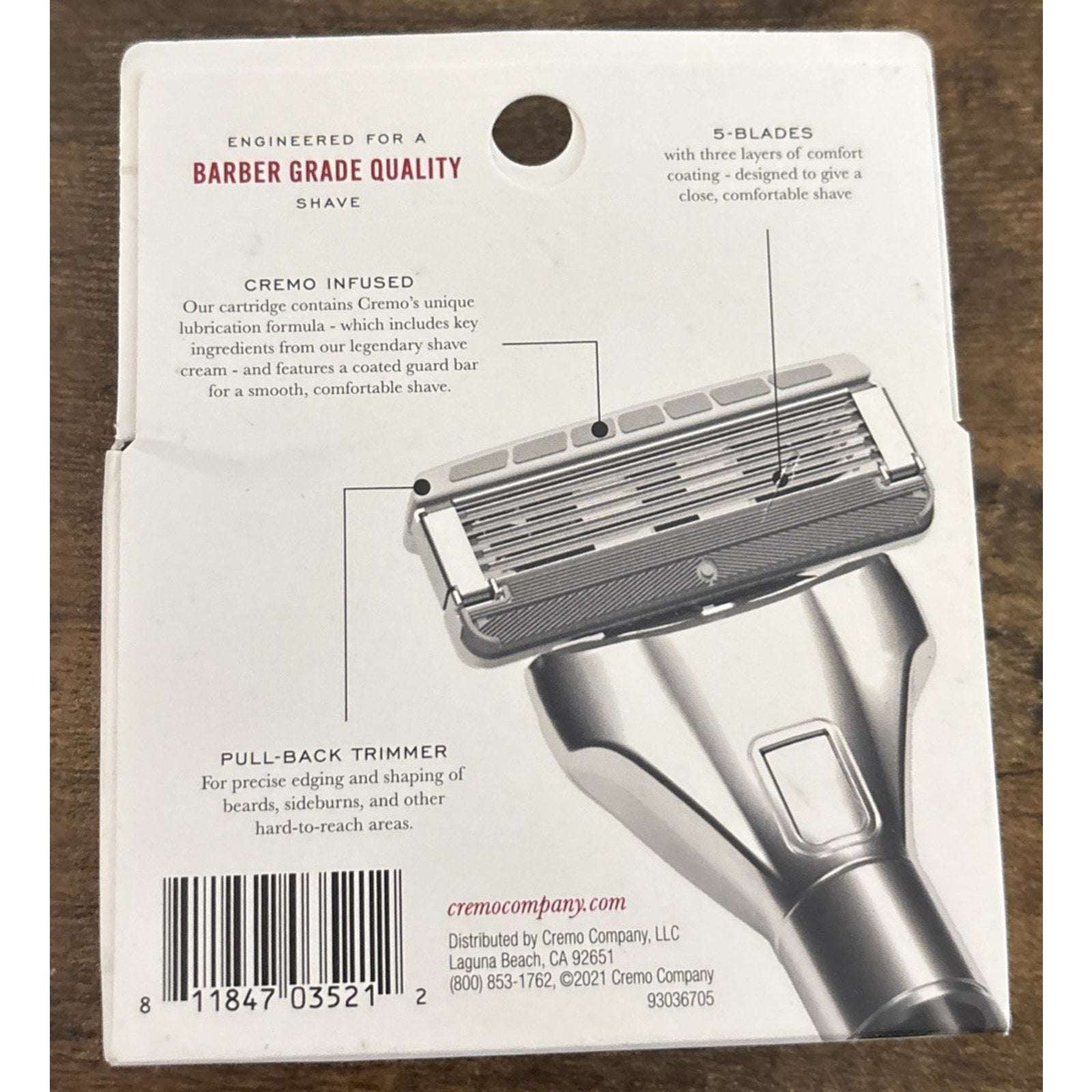 2-Pack of 4 Cremo 5-Blade Barber Grade Mens Razor Cartridge Refills (8 Total)