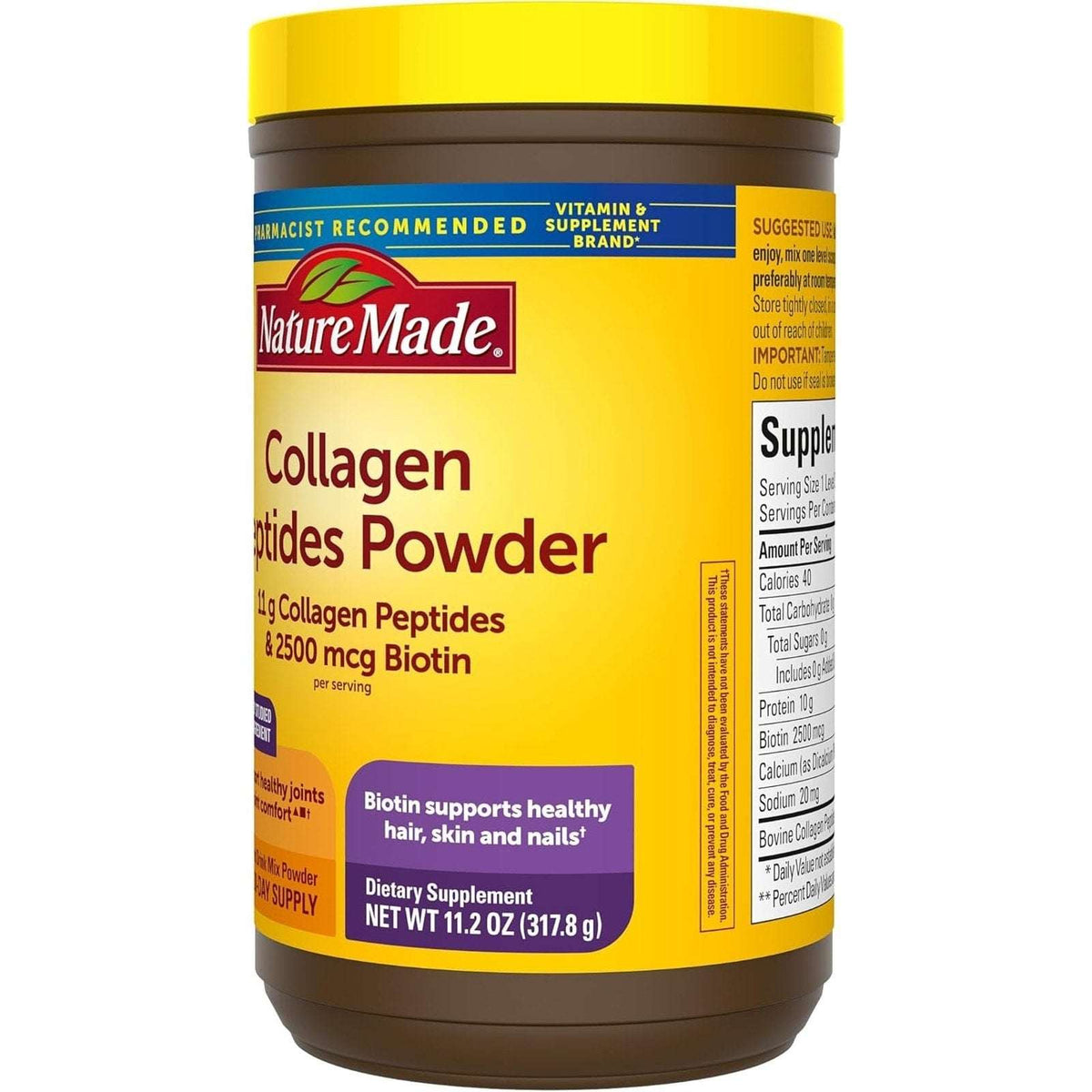 2x Nature Made Bovine Collagen Peptides Powder Types 1 & 3 +2500 mcg Biotin Keto