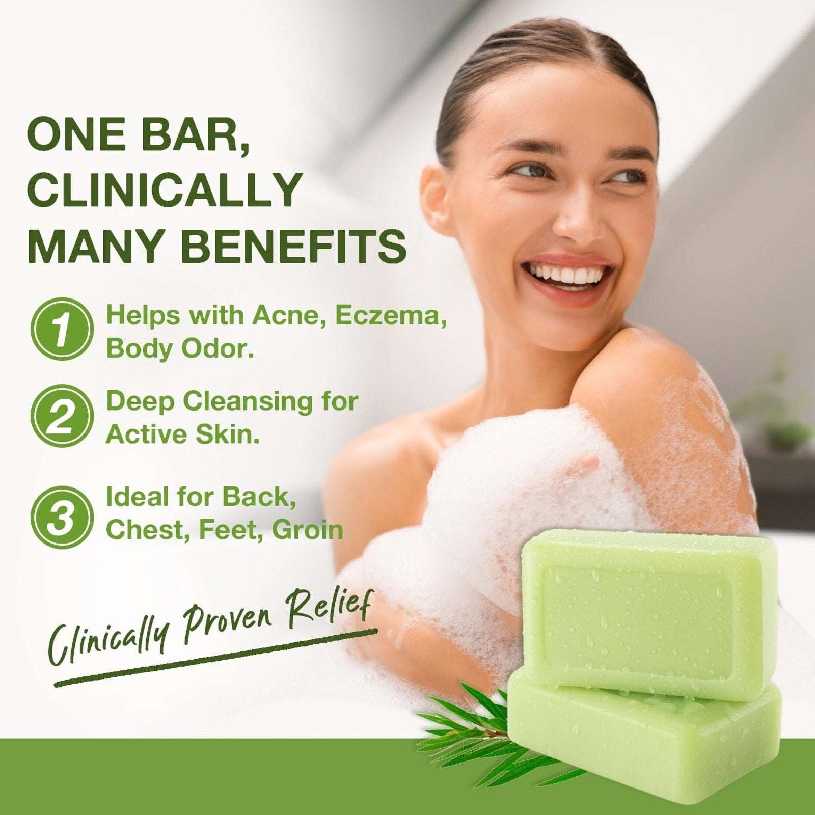 8PK Antifungal Bar Soap Tea Tree Oil for Face & Body Athlete’s Foot, Jock Itch