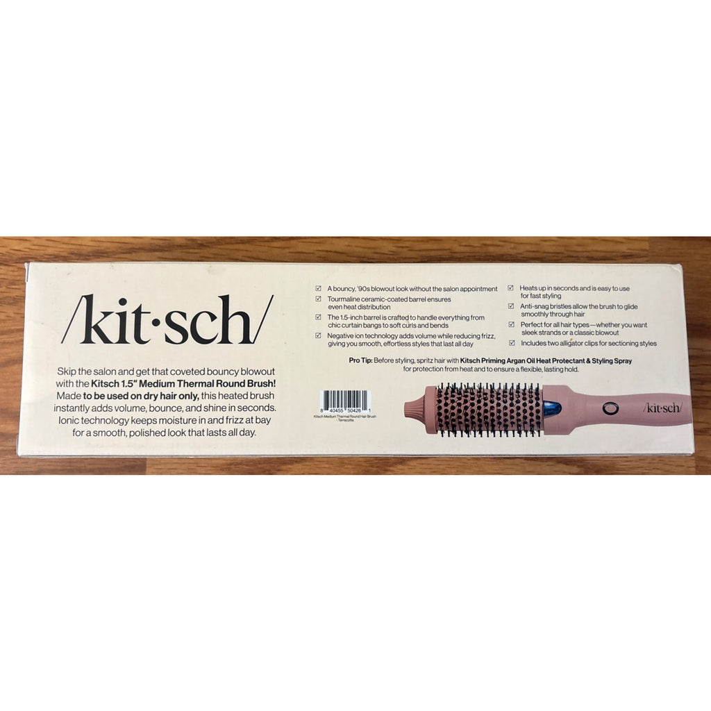 Kitsch Volumizing Thermal Round Brush 1.5" (38mm) Terracotta - Frizz Free Finish