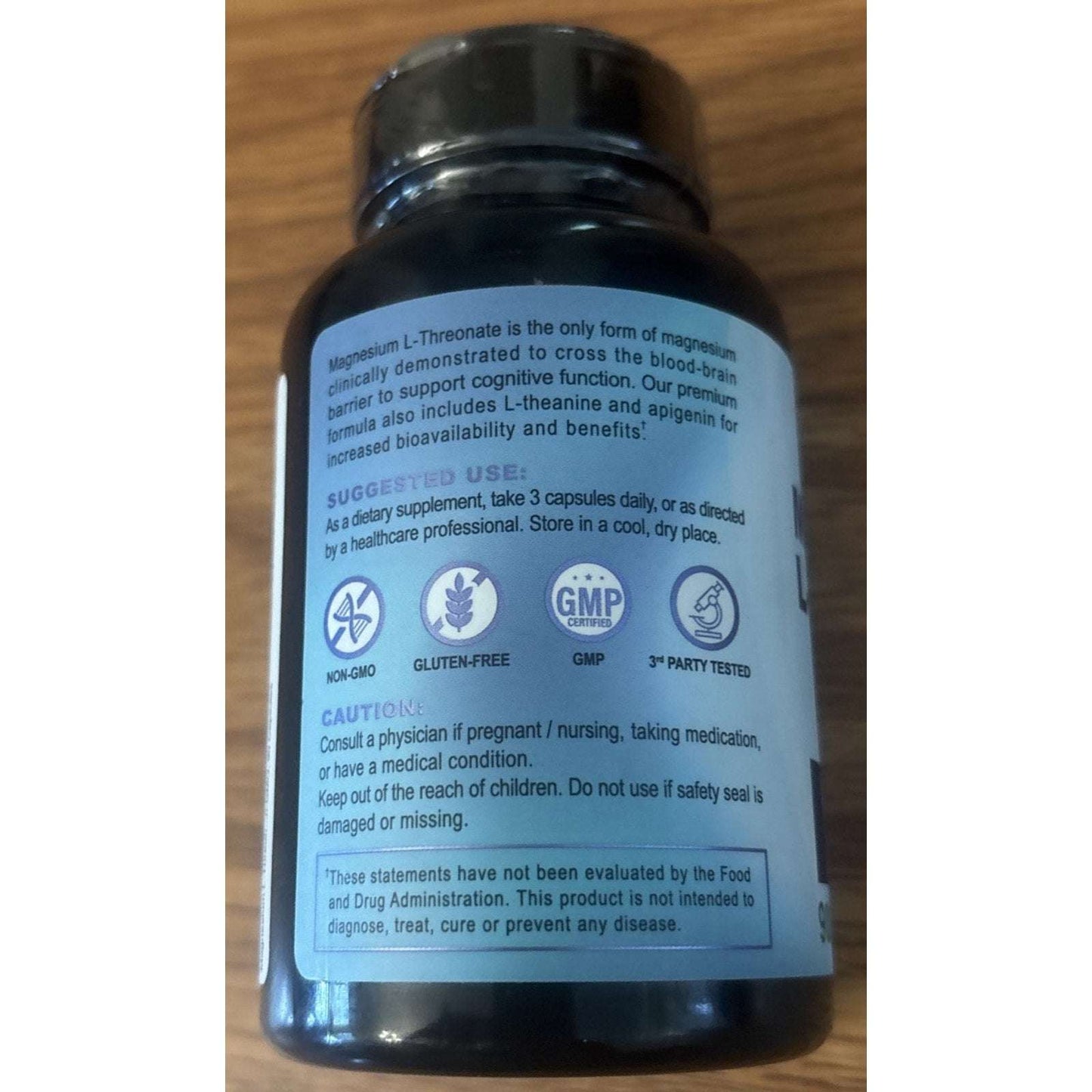 Magnesium L Threonate/Apigenin/L-theanine 90 Caps , Gluten Free, Non-GMO 07/2027