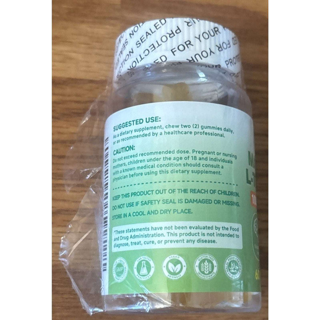 Magnesium L-Threonate 1000mg 60 Sugar Free Gummies Pineapple for Kids & Adults