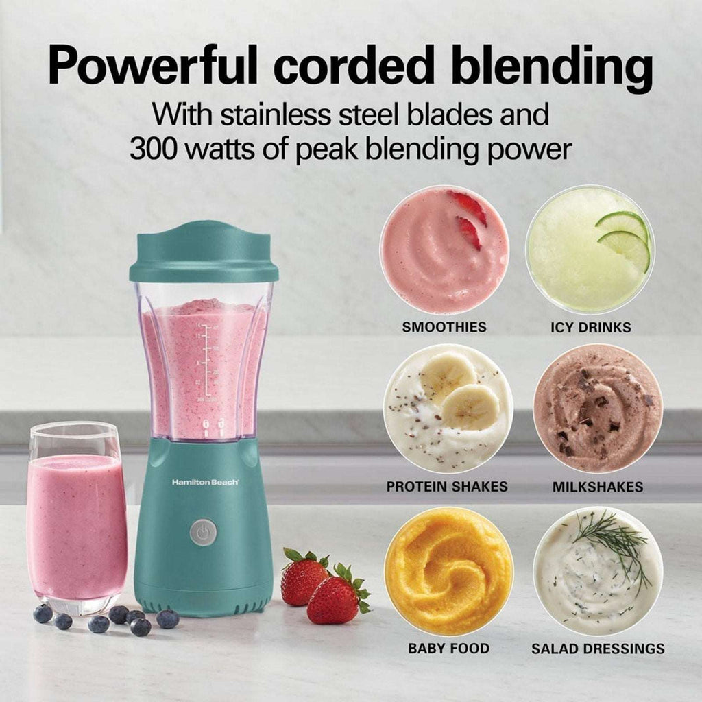 Hamilton Beach Personal Blender With Travel Lid Green 51201 Corded 300W NEW-OB