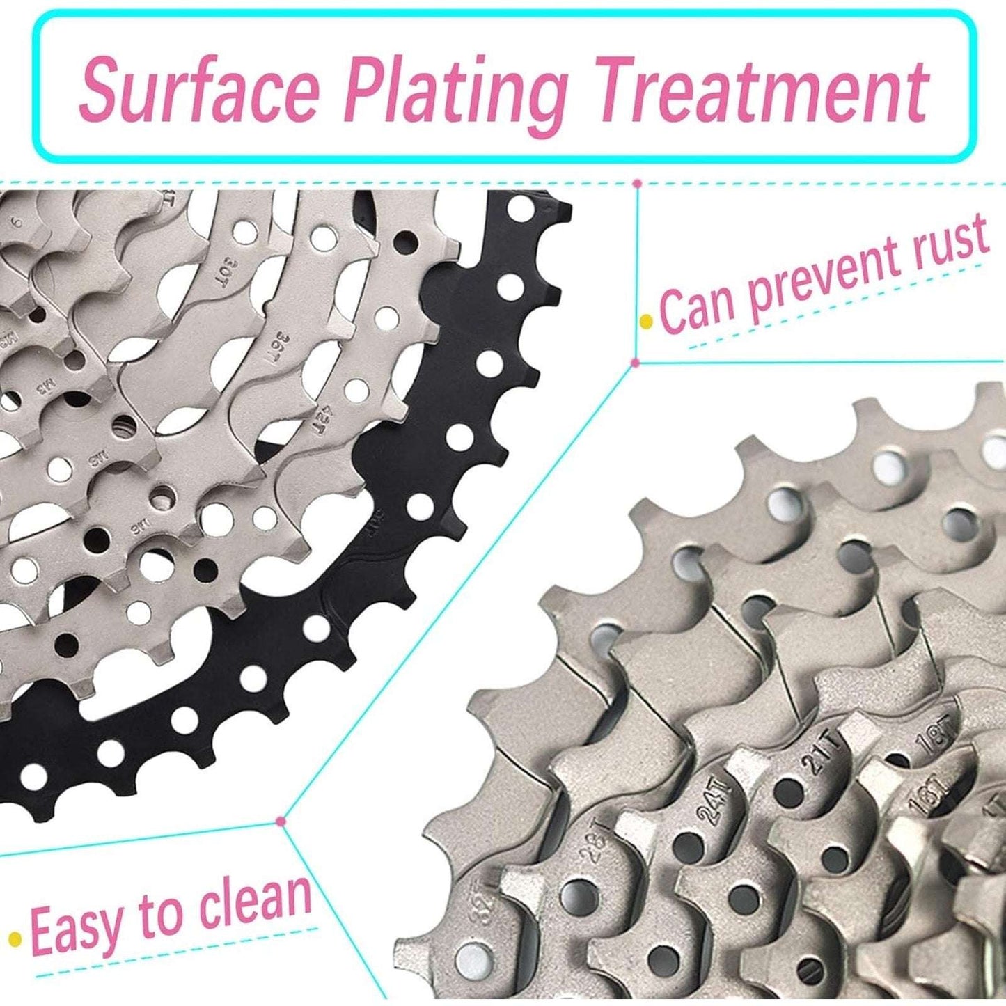 Lanxuanr 10-Speed Sprocket Cassette 10-50t for Mountain Bike and Road Bicycle