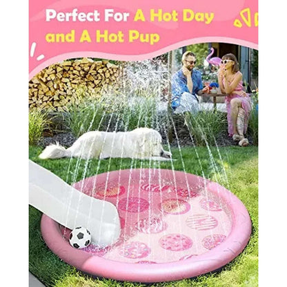 Wading Pool Summer Peteast 67" Dog/Kid Anti-Slip Splash Pad 0.58 mm Thickened