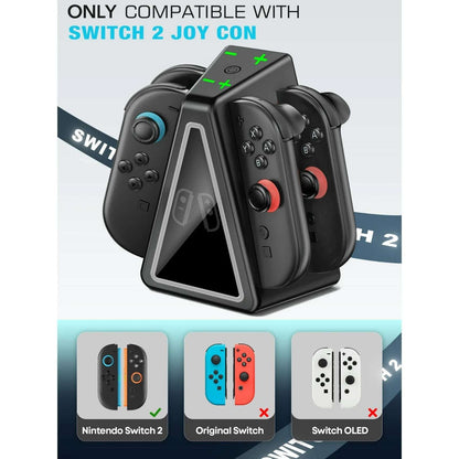 for Nintendo Switch 2 RGB Magnetic Charging Dock - 4 Joy-Con Controllers Charger