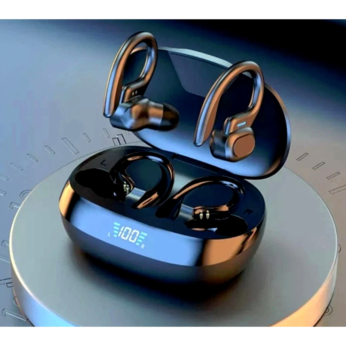 VV2 Wireless Bluetooth Earhooks Sports EarBuds W/ Charging Case IPX6 Waterproof