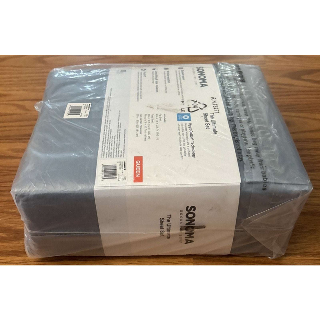 SONOMA ULTIMATE HYGROCOTTON 4PC SHEET SET 400TC Temp Regulating DUSTY BLUE QUEEN