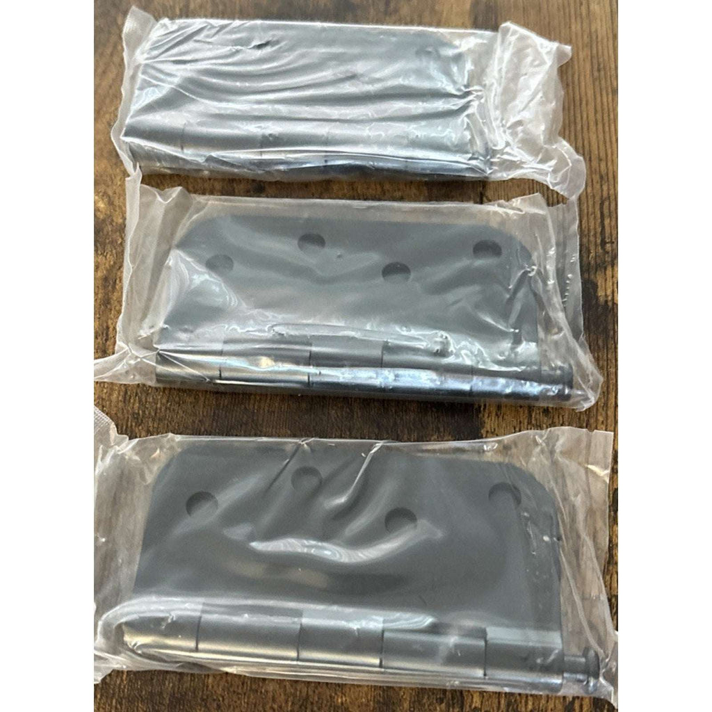 3Pk Stainless Steel Black Ball Bearing 4'' with 5/8'' Radius Corners Door Hinge