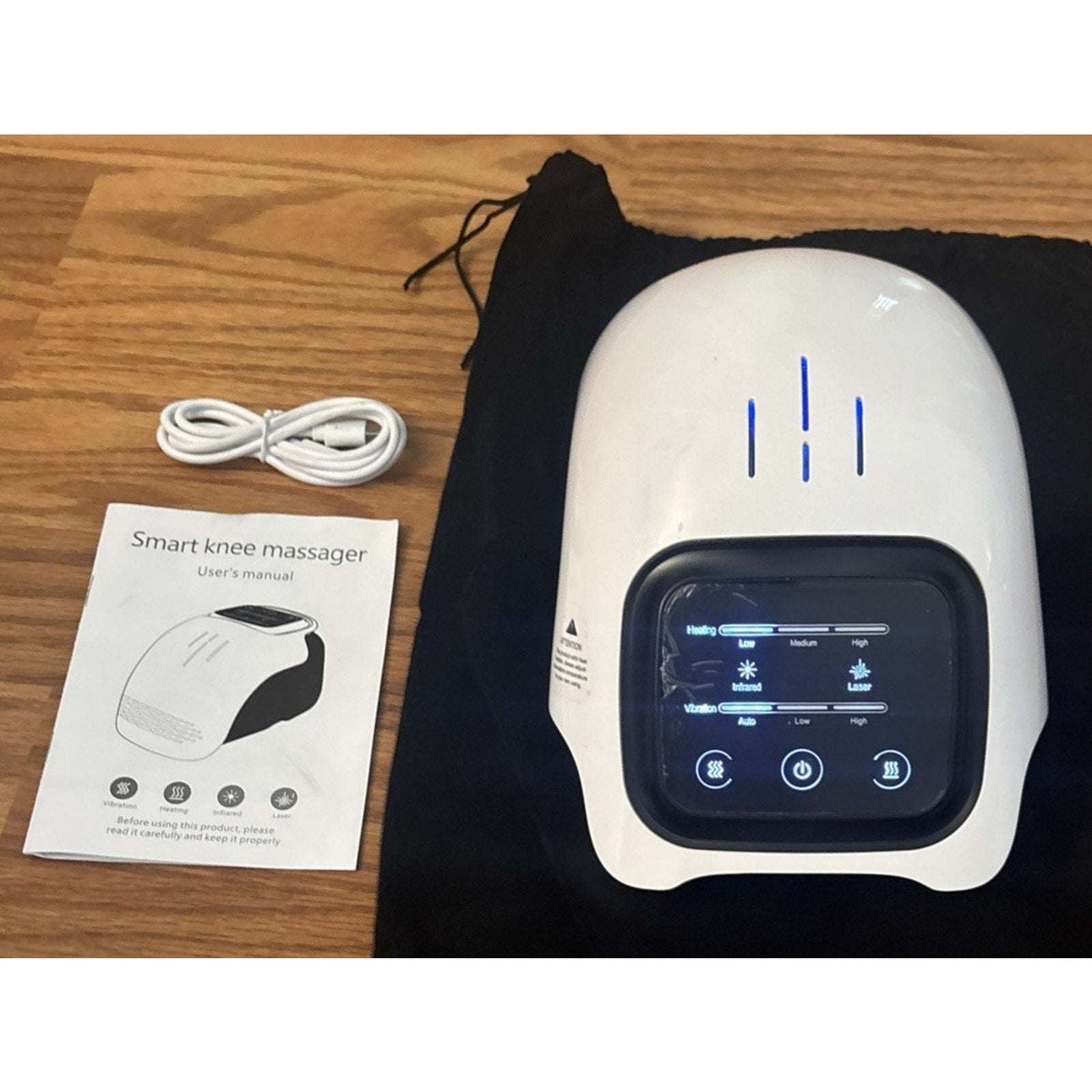 Cordless Knee Massager w/ Heated Vibration Massage & Infrared and Laser Therapy