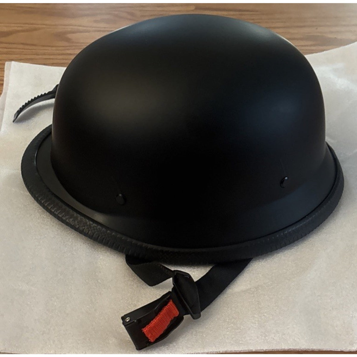 German Style Motorcycle Half Helmet Open Face Retro XL Matte Black DOT Approved