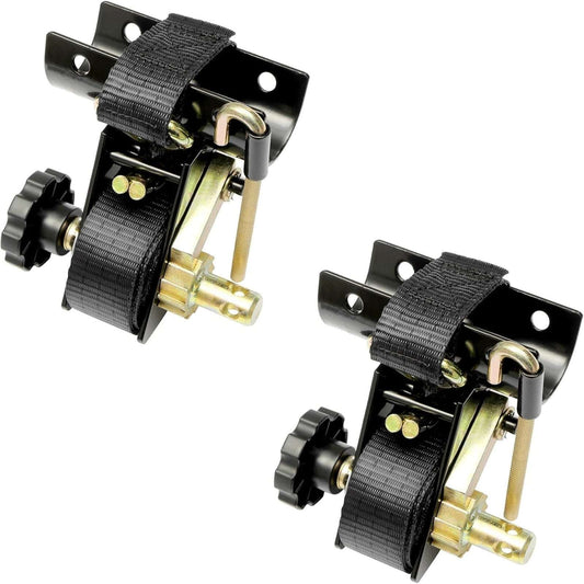Ladder Rack Ratchet Straps w/ Double J-Hook 1.5" x 7.5' For 2" Round Tube Mount