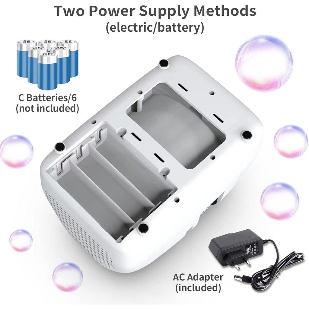 Automatic Bubble Machine Portable Maker 60+ Min Continuous Blaster Dual Power