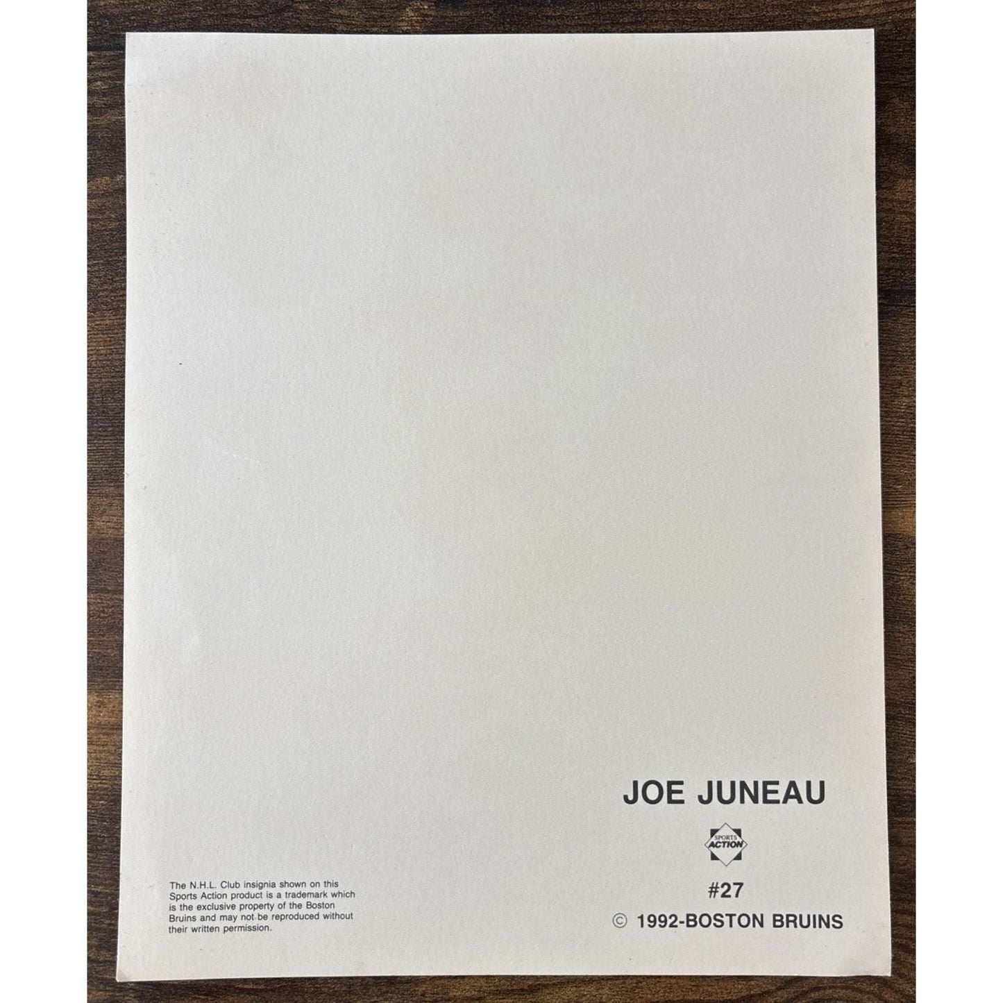 NHL Boston Bruins JOE JUNEAU #27 Game Sports Action Color 8 x 10 Photo Picture