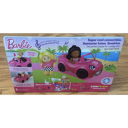 Fisher Price Little People BARBIE Convertible Car with Sounds + 3 Figures NEW