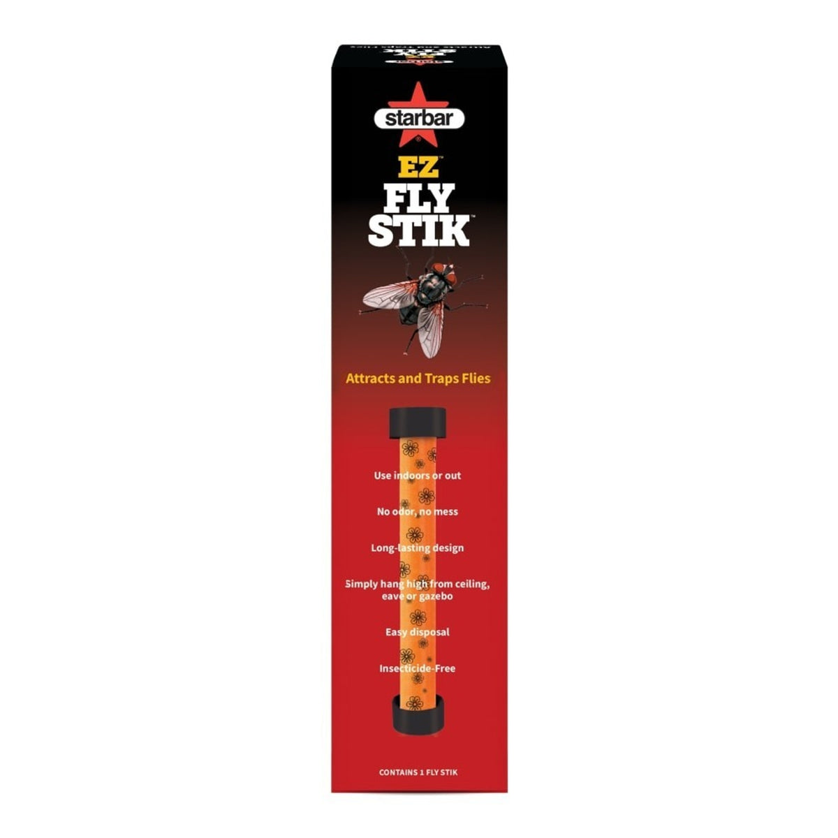 Starbar EZ Fly Stik Odorless Sticky Fly Trap 2-Pack Indoor & Outdoor w/ Hanger