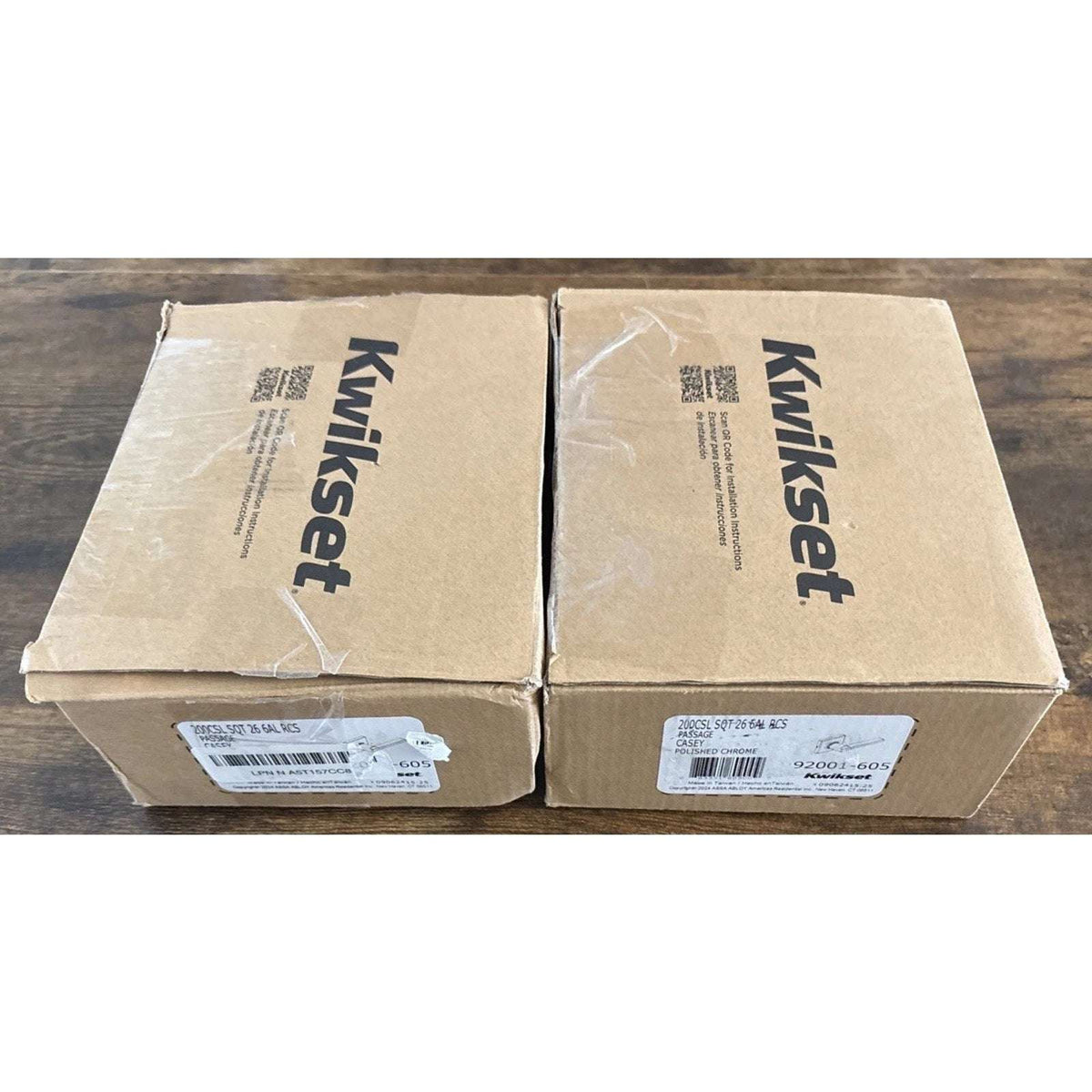 2 Kwikset 92001-605 Casey Passage Hallway Closet Door Square Lever Set in Chrome