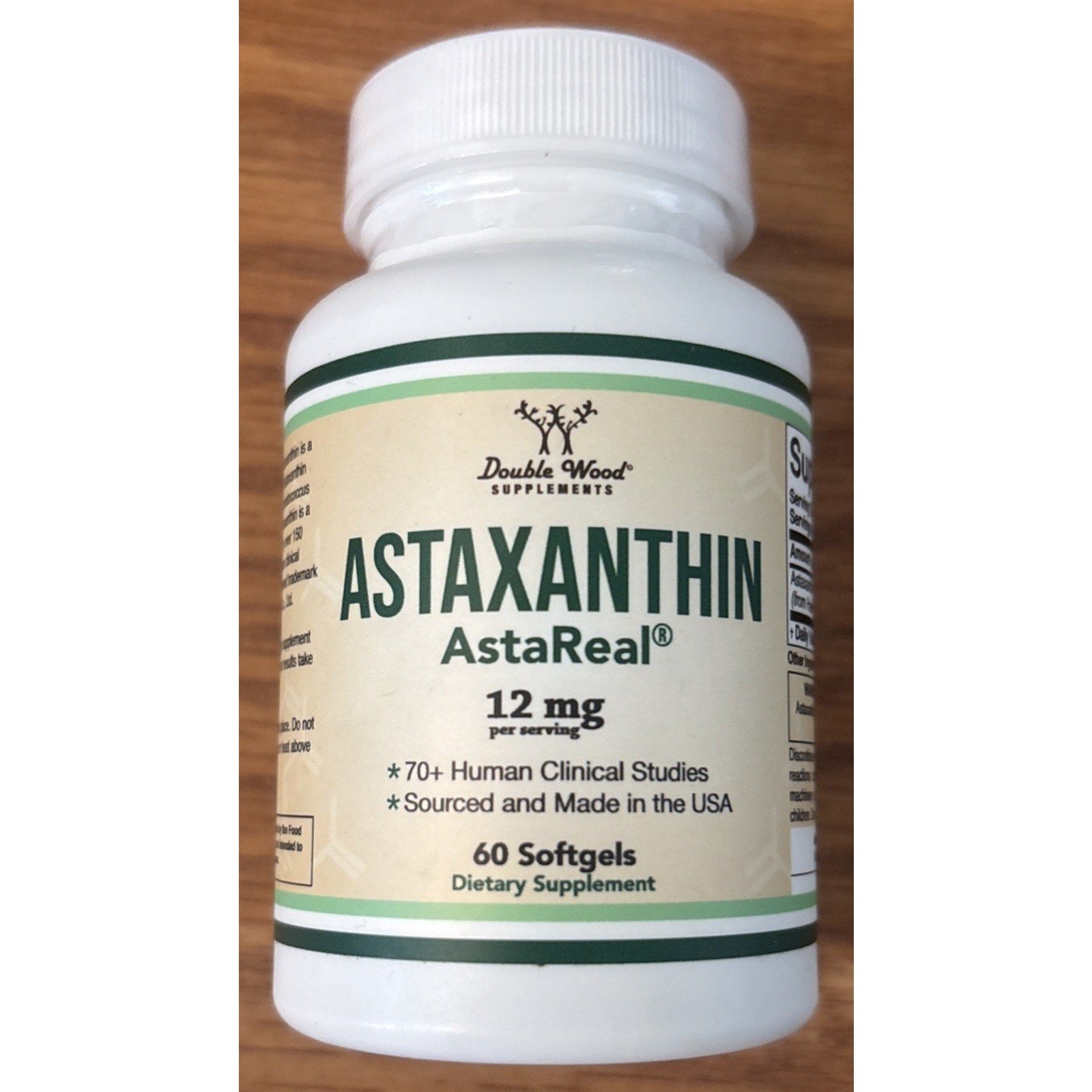 Astaxanthin Astareal 12Mg Max Strength, Natural, Made in the USA by Double Wood