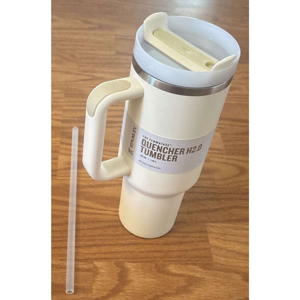 NEW Stanley Cup 40oz The Flowstate Tumbler Quencher H2.0 Cream w/ 3 Position Lid