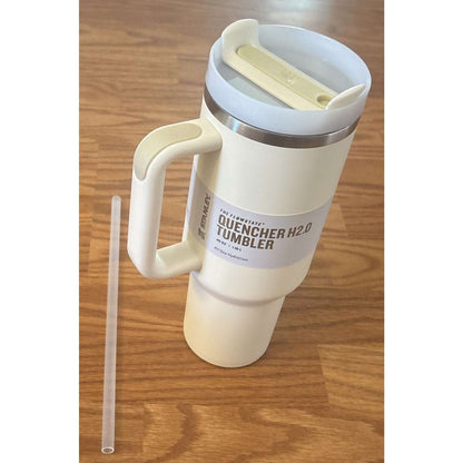 NEW Stanley Cup 40oz The Flowstate Tumbler Quencher H2.0 Cream w/ 3 Position Lid