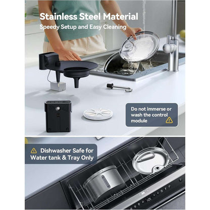 Wireless Smart Pet Cat Dog Water Fountain Rechargeable FEELNEEDY Stainless 3.5L