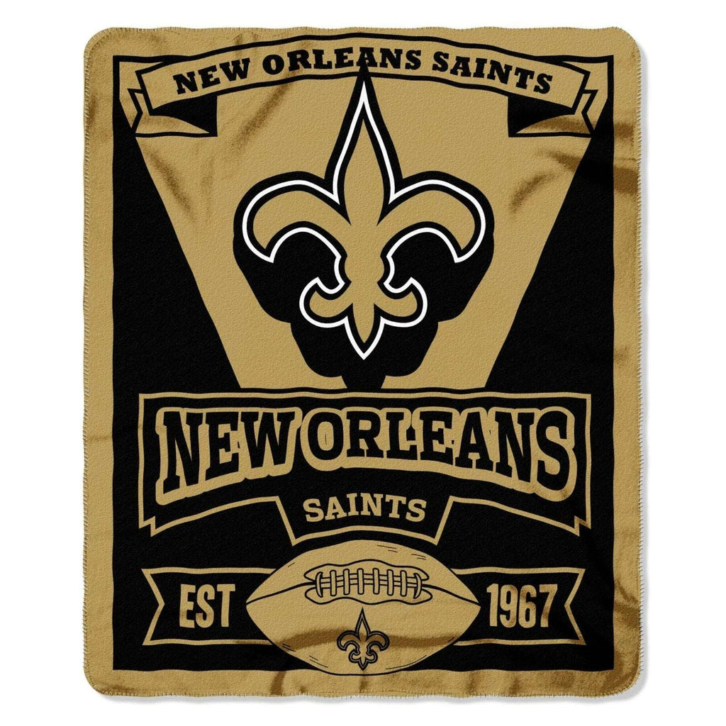 New Orleans Saints Stadium Blanket Fleece Throw Soft Marque NFL Licensed New