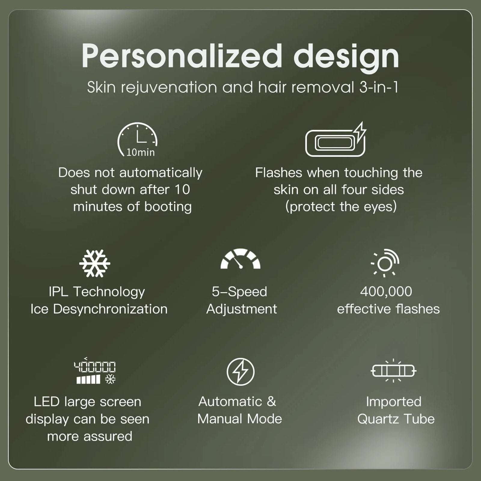 Aimanfun Ice Sense IPL Hair Remover A-3588 - 300K+ Flashes, Cooling, Automatic