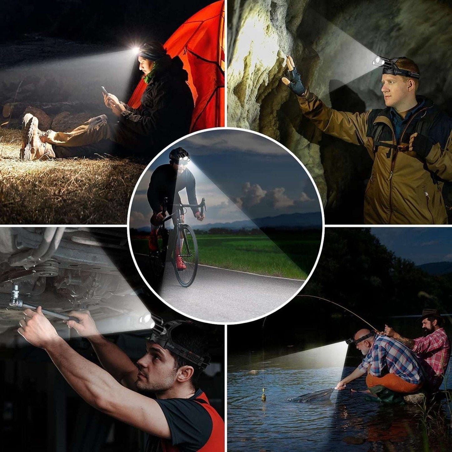 LED Headlamp, Super Bright Rechargeable Headlight Flashlight - 3 Lights 5 Modes