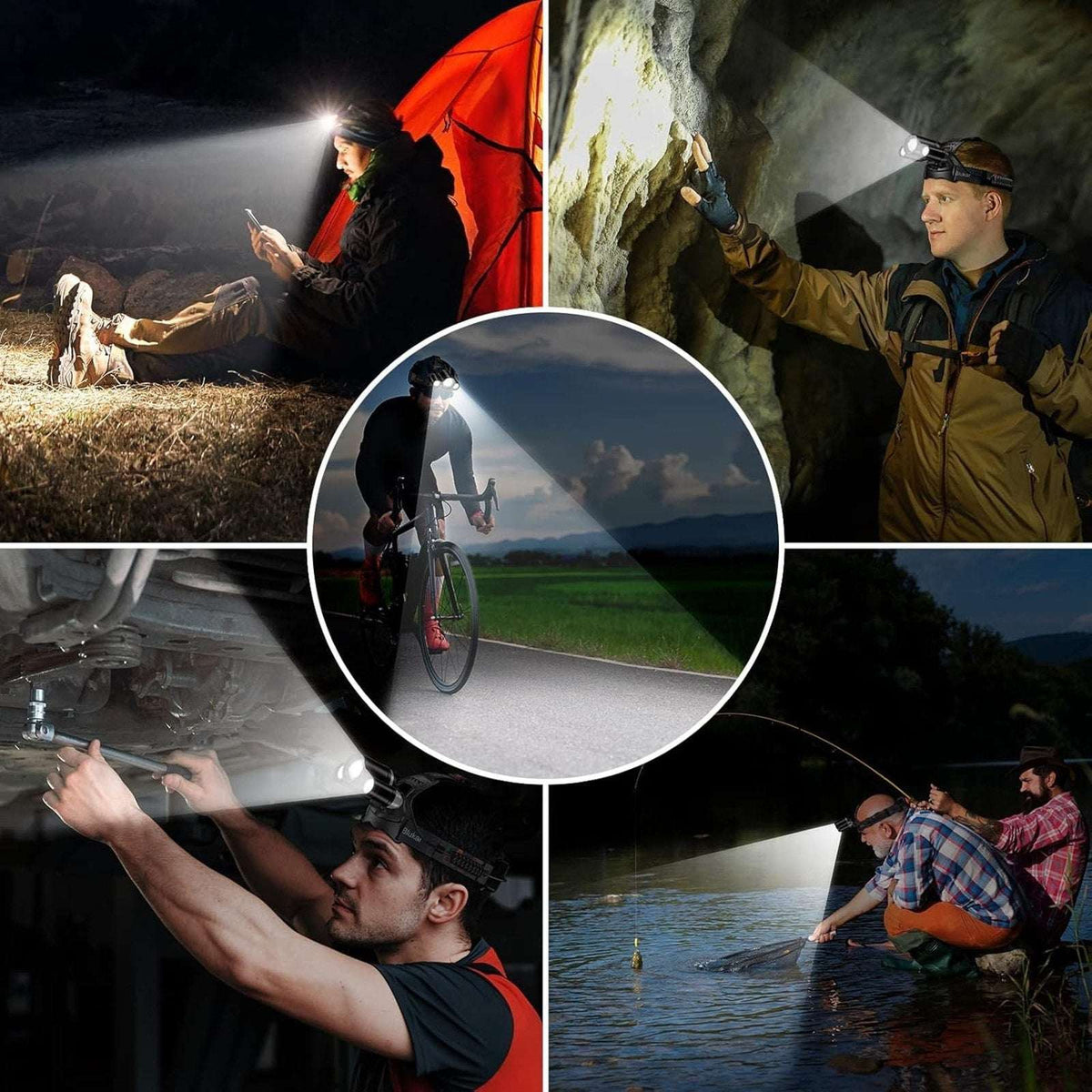 LED Headlamp, Super Bright Rechargeable Headlight Flashlight - 3 Lights 5 Modes