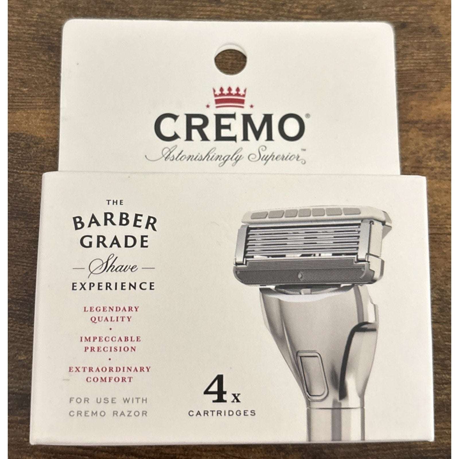 Cremo 5-Blade Barber Grade Mens Razor Cartridge Refills 4 Count - 1 Pack