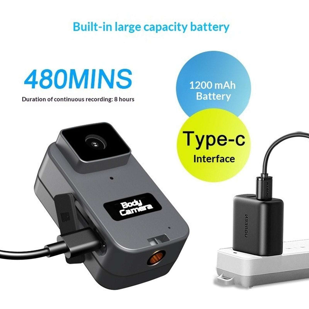 1080P Mini WiFi Body Camera w/ Audio Waterproof Car Sports Recorder w/ Back Clip