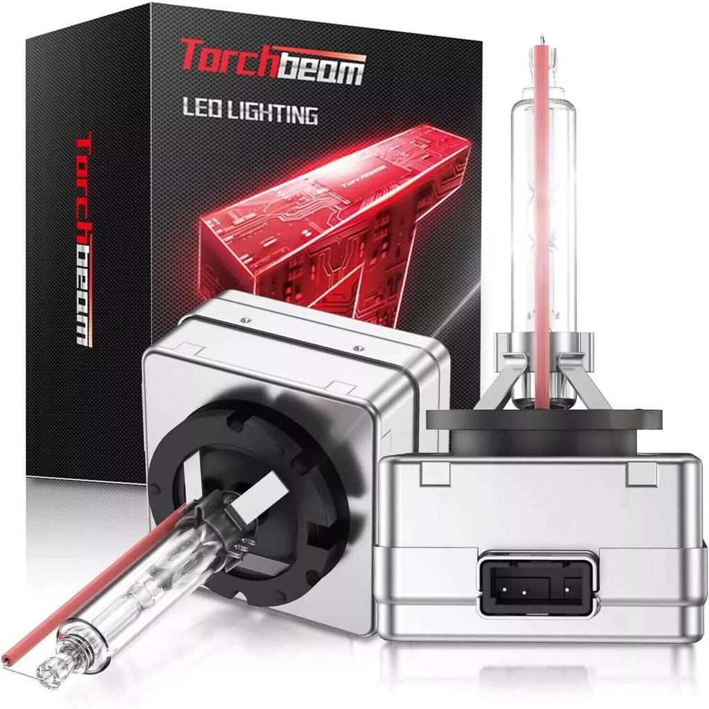 Torchbeam D3S HID Bulbs 6000K Cool White High/Low Beam Xenon w Metal Stents 2-PK