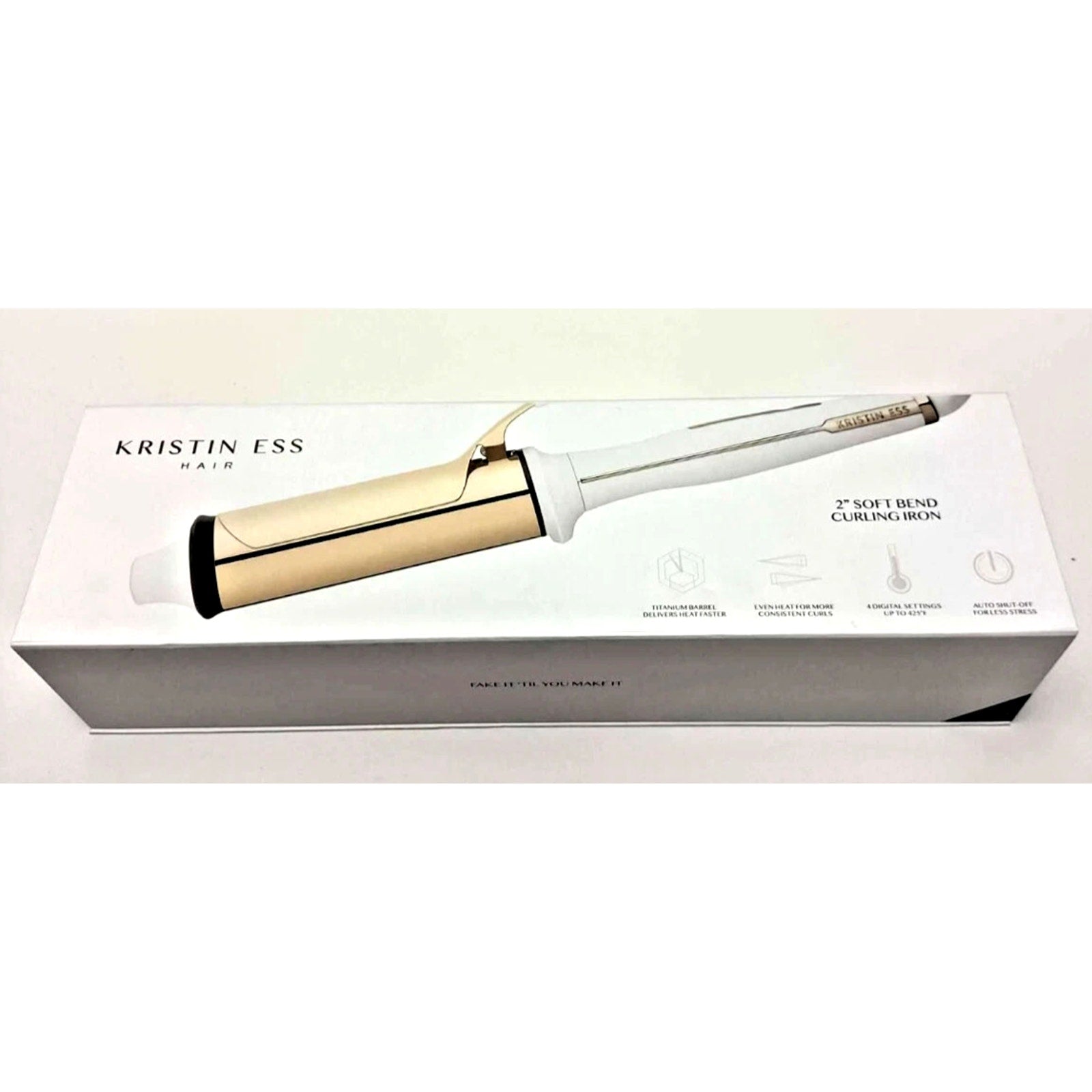 Kristin Ess Soft Bend 2" Titanium Curling Iron Rapid Heat, 4 Heat Setting, Dual