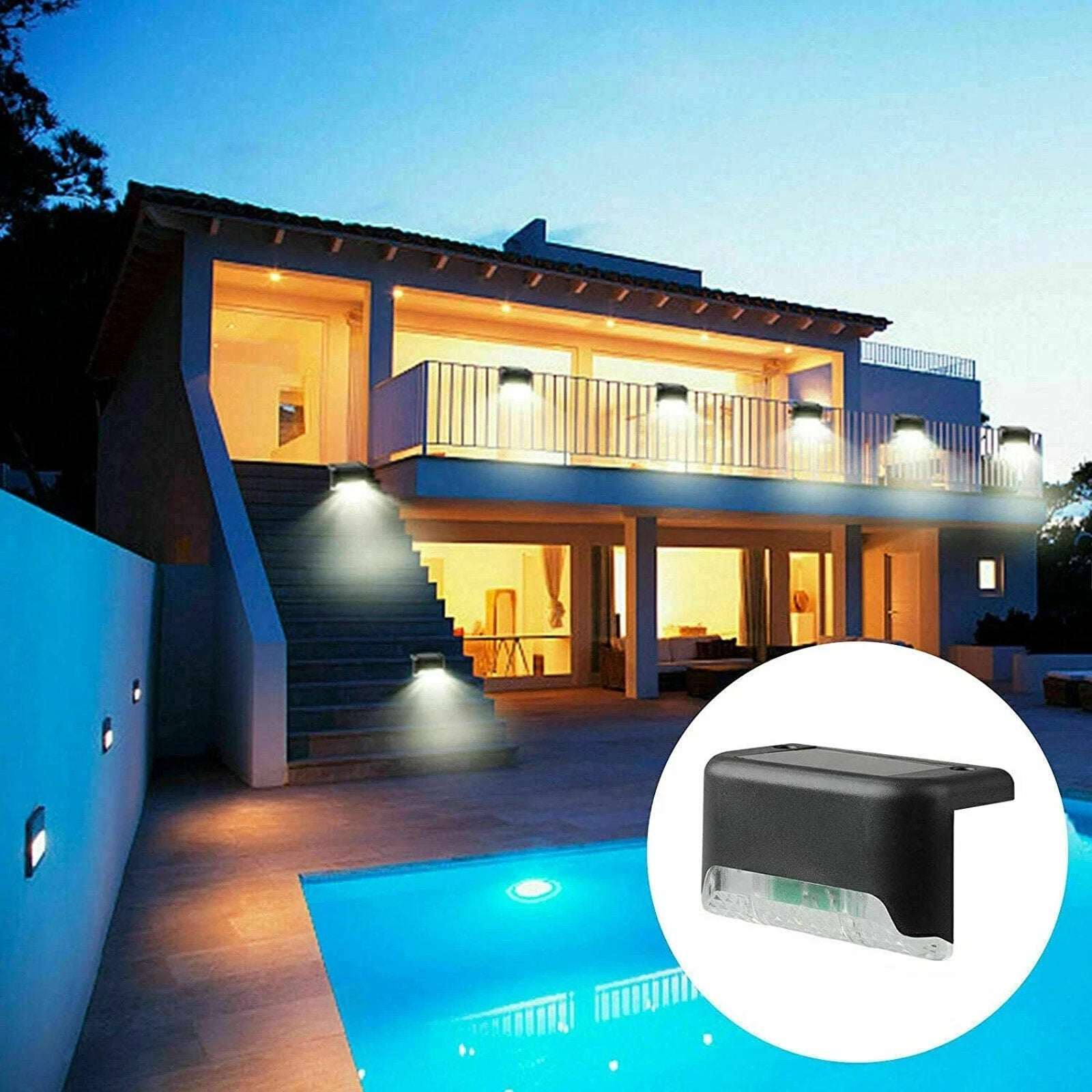 10x Solar Deck Lights Outdoor Step Lights LED Fence Stair Lights for Garden Yard
