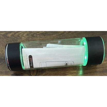 H2 Smart Hydrogen Water Bottle Generator - Rechargeable Portable Glass Black