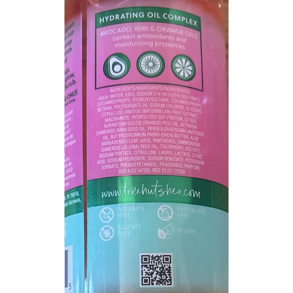 2 x Tree Hut Watermelon HYDRATE & GLOW Moisturizing Foaming Gel Wash w Aloe 18oz