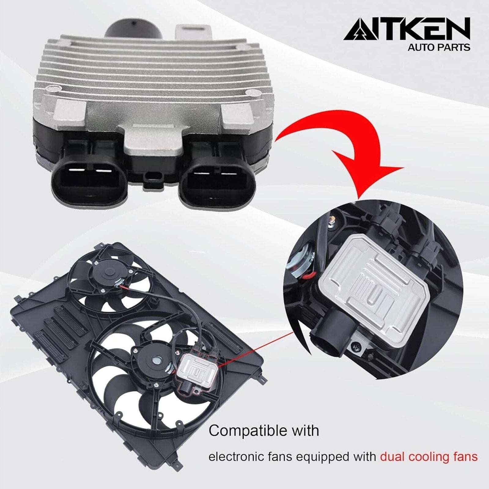 AITKEN Radiator Cooling Fan Module Edge Flex Volvo Range Rover 7T43-8C609-BA