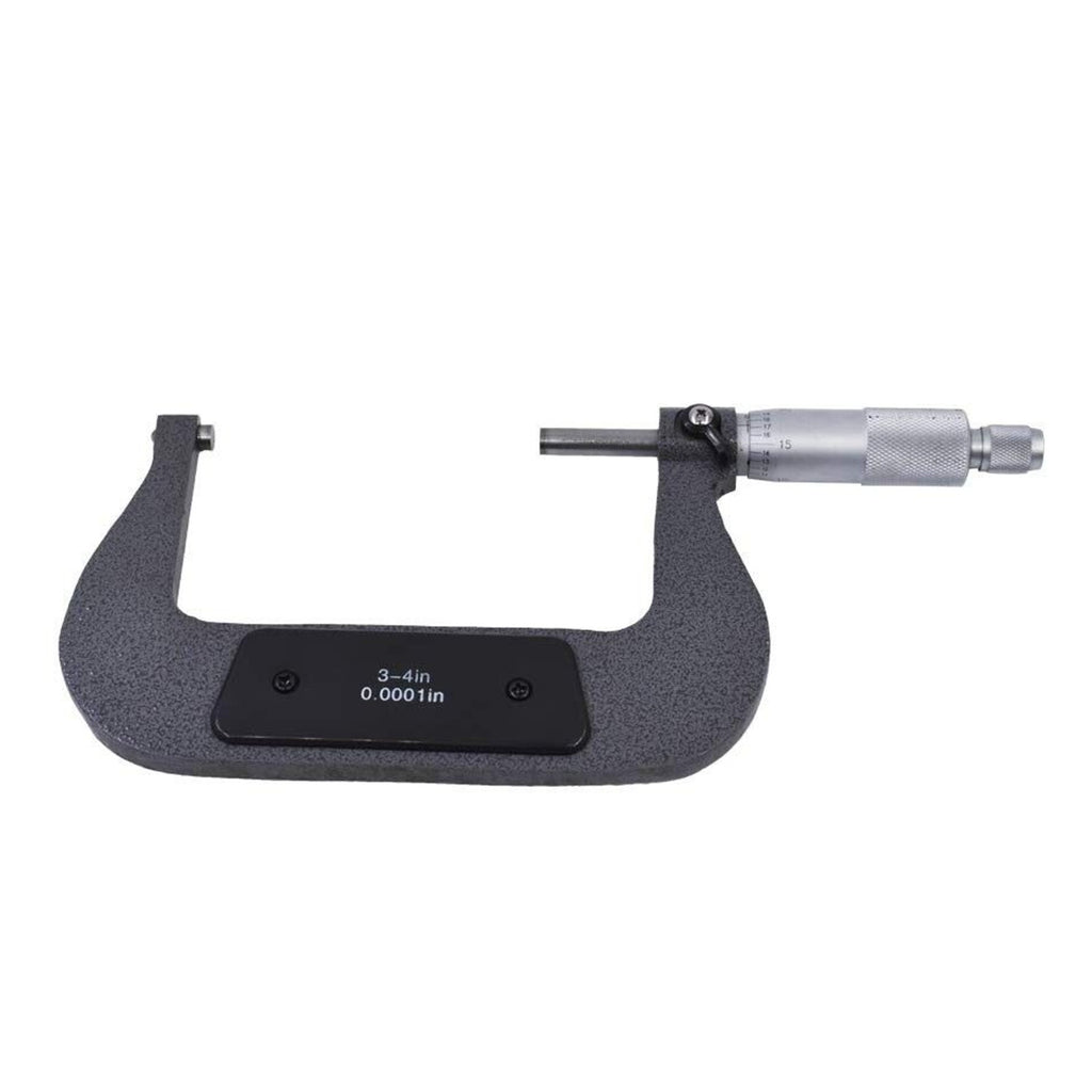 3-4" Outside Diameter Micrometer Accuracy 0.0001" Carbide w Ratchet Stop Thimble