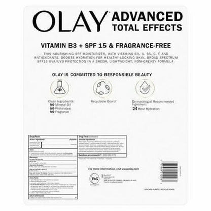 Olay Advanced Total Effects Facial Moisturizer + SPF15 - New/Sealed 3.4 fl oz