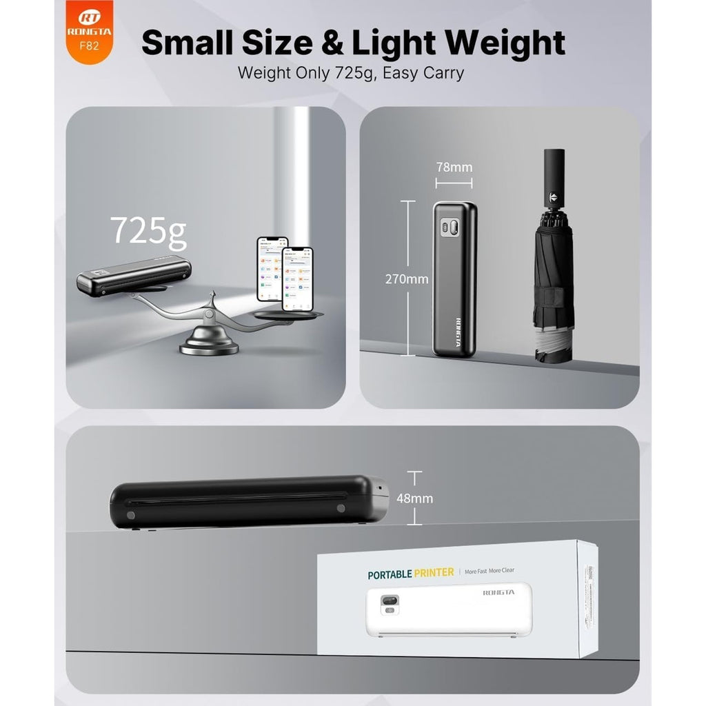 Rongta Portable Thermal Bluetooth Ink-less A4 Printer Business Travel Office NEW