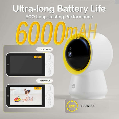 Ellie Baby Pro NON-Wifi AI Smart Baby Monitor w Audio, Cry Detect, Virtual Fence