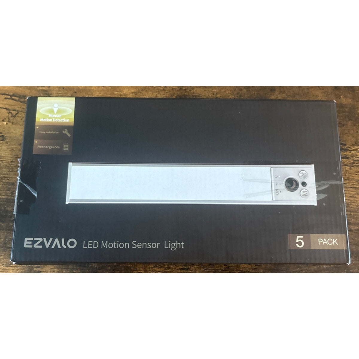 EZVALO Under Cabinet Lighting, 5Pk 10-Inch Rechargeable Motion Sensor w/ Remote