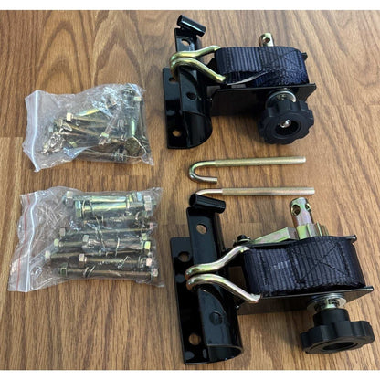 Ladder Rack Ratchet Straps w/ Double J-Hook 1.5" x 7.5' For 2" Round Tube Mount