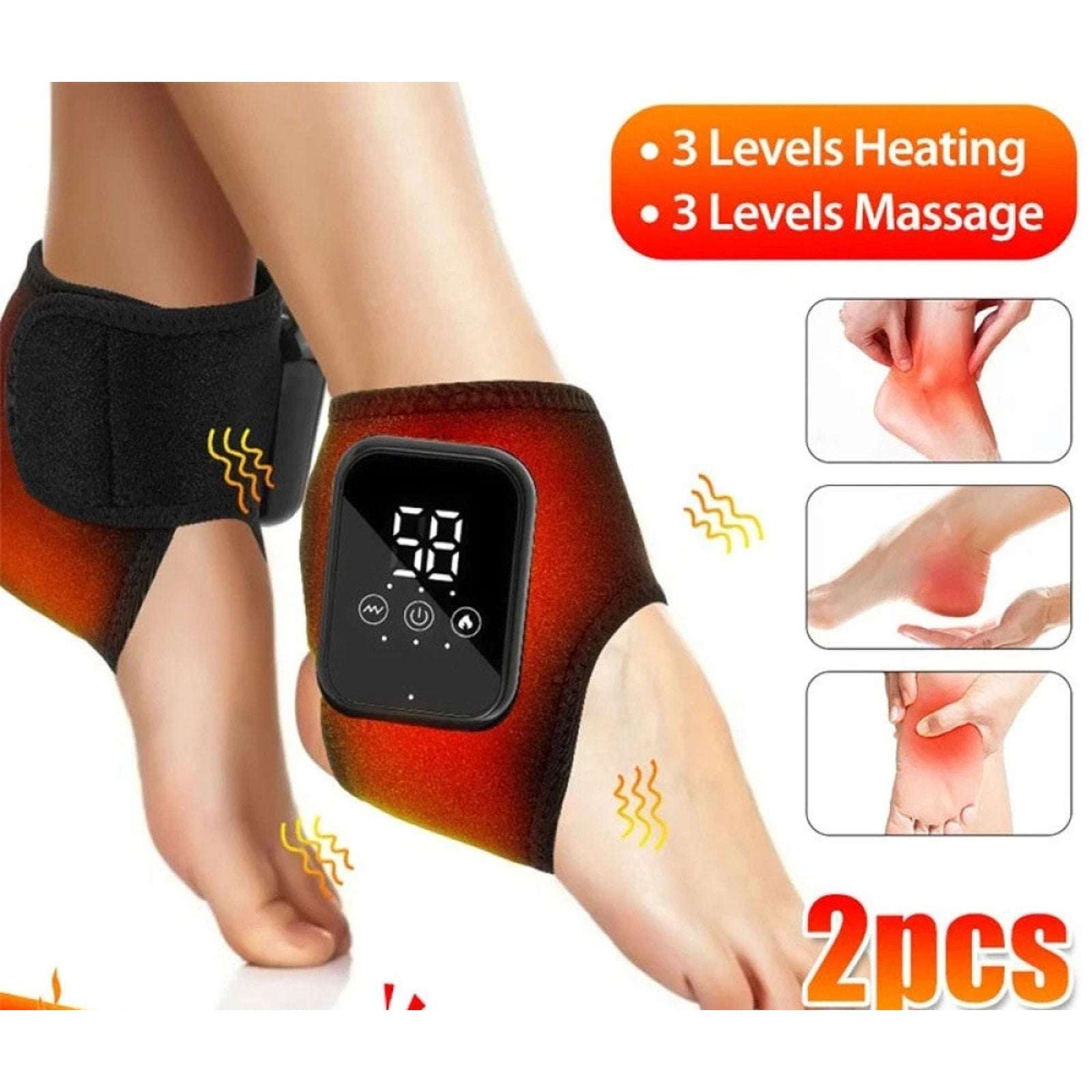 Foot Renew Ankle and Foot Massager Cordless 3-Level Vibration & Heat & Extenders