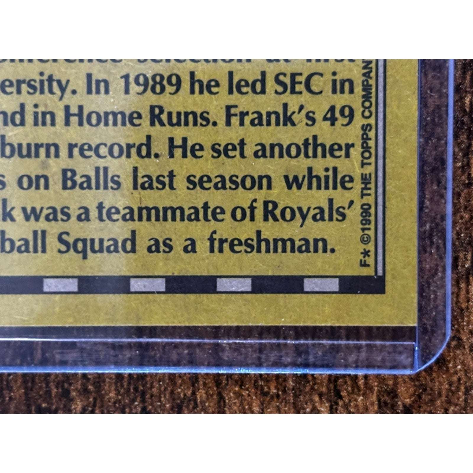 1990 Topps Frank Thomas #414 Chicago Whites Sox Rookie Card Error Card