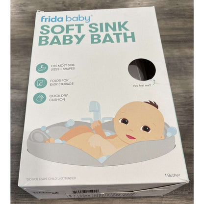 Frida Baby Soft Sink Bath Bather Foldable Easy Storage Quick Dry Cushion Bathtub