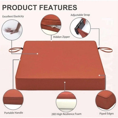 Favoyard Patio Chair Cushions 19 x 19 x 3 Inch Waterproof Outdoor Seat 2 Pack